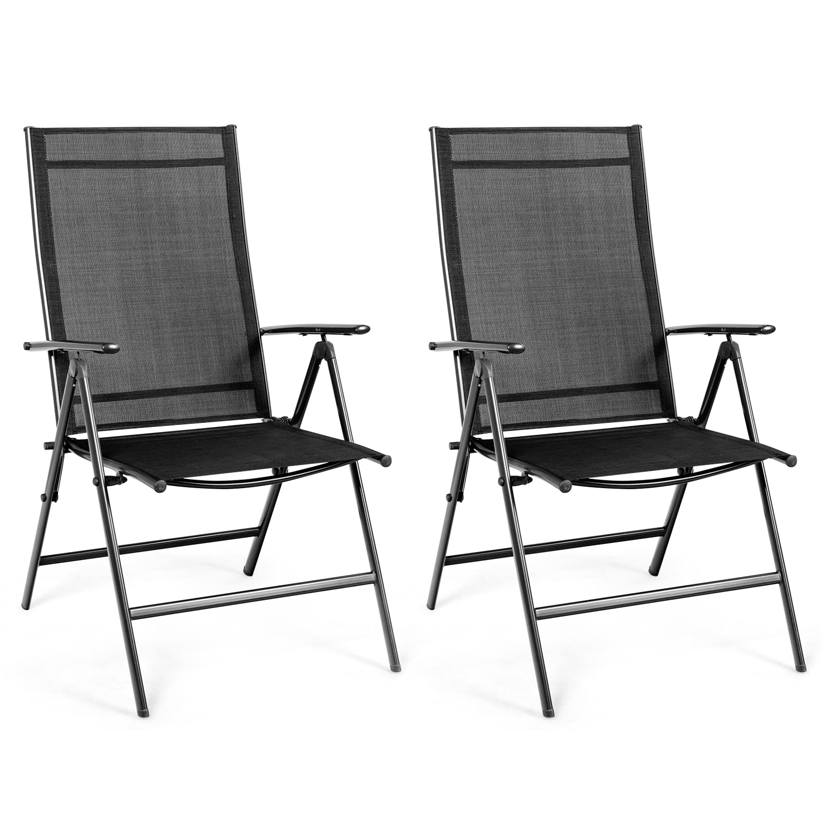 Lot de 2 chaises pliantes de salle à manger Tangkula pour terrasse